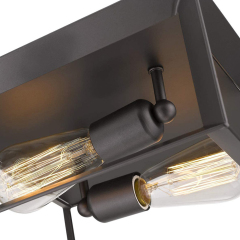 Modern Farmhouse Square Metal Flush Mount Ceiling Light Fixtures in Black/ Gold Finish