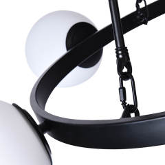 Modern Sophisticated 5-Lights Bubble Round Chandelier with Milk Glass Globes for Living Room/Dining Room/Restaurant