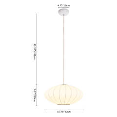 Modern Mid-Century Natural Silk White Hanging Pendant Light for Dining / Living Room Kitchen