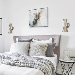 Modern Hourglass Wall Sconces Starry Wall Lamp in Silver/ Brass+Silver Finish for Bedroom/Living Room/Bathing Room Vanity