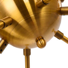 10-Light Mid-Century Modern Sputnik Chandelier in Black/Brass for Living Room/Dining Room/Bedroom