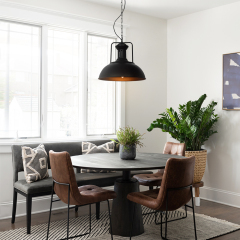 Modern Farmhouse Industrial Rustic Dome Pendant Lighting Black/Rusty Hanging Light for Kitchen Island /Dining Room