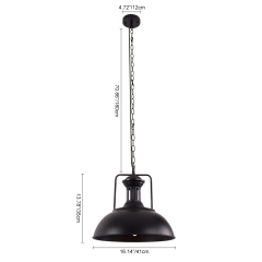 Modern Farmhouse Industrial Rustic Dome Pendant Lighting Black/Rusty Hanging Light for Kitchen Island /Dining Room