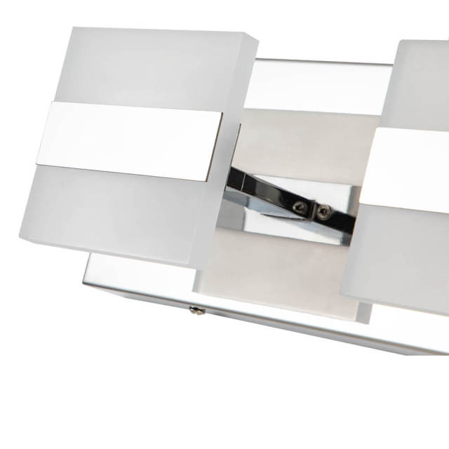 Modern Square LED Bathroom Vanity Light Chrome Wall Sconce Walll Light for Dressing Room/ Kitchen