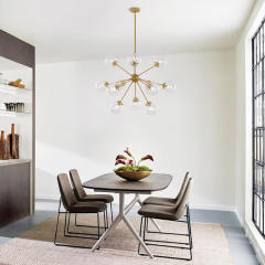 Modern Mid-Century 12- Lights Sputnik Glass Sphere Chandelier for Living Room Bedroom