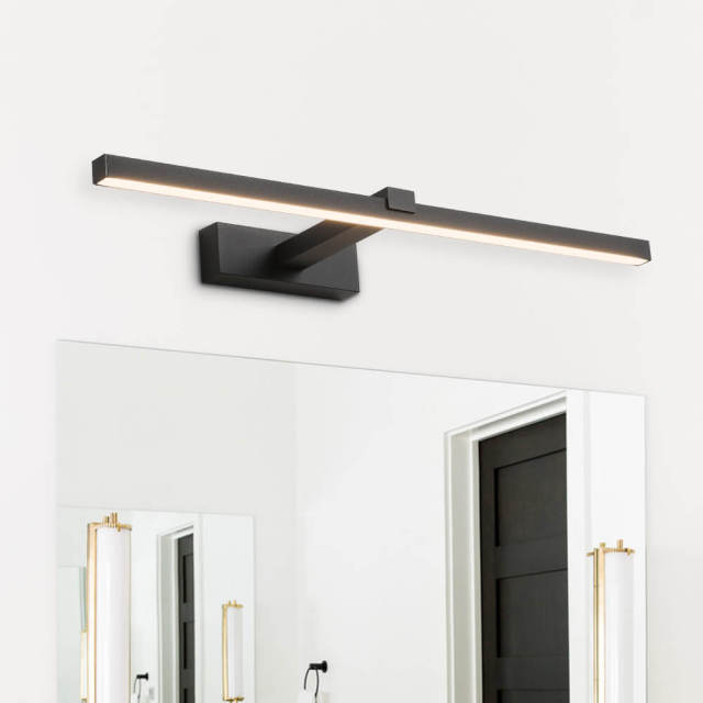 Minimalist Modern LED Bath Light Ultra-thin Vanity Bathroom Light Bar Wall Sconce Wall Light for Modern Home Lighting, Brushed Black/White, Hallway