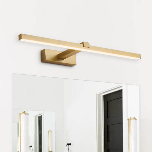 Minimalist Modern LED Bath Light Ultra-thin Vanity Bathroom Light Bar Wall Sconce Wall Light Over Mirror, Brushed Black/White