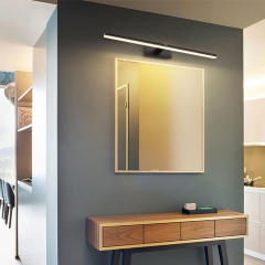 Modern Minimalist LED Bath Light Ultra-thin Vanity Bathroom Light Bar for Modern Home Lighting, Brushed Black/White