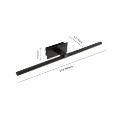 Modern Minimalist LED Bath Light Ultra-thin Vanity Bathroom Light Bar for Modern Home Lighting, Brushed Black/White