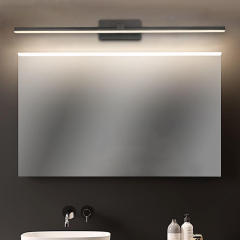 Modern Minimalist LED Bath Light Ultra-thin Vanity Bathroom Light Bar for Modern Home Lighting, Brushed Black/White