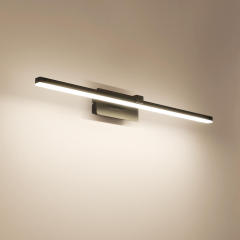 Modern Minimalist LED Bath Light Ultra-thin Vanity Bathroom Light Bar for Modern Home Lighting, Brushed Black/White