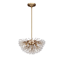 3-Light Modern Brass Sputnik Beads Chandelier Firework Hanging Light for Living Room/Dining Room/ Lobby/ Restaurant