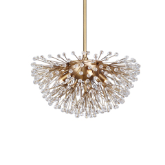 3-Light Modern Brass Sputnik Beads Chandelier Firework Hanging Light for Living Room/Dining Room/ Lobby/ Restaurant