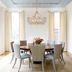 6-Light Modern Sparkle Crystal Glass Ball Chandelier in Brass Finish for Living Room/Dining Room/ Bedroom/ Restaurant