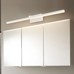 Modern Minimalist LED Bath Light Ultra-thin Vanity Bathroom Light Bar for Modern Home Lighting, Brushed Black/White