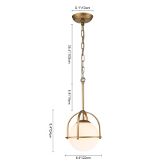 Modern Farmhouse Rustic Antique Gold Pendant Lighting with Bell Shade For Restaurant/ Kitchen/ Dining Room