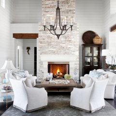 6-Light Mid-century Modern Farmhouse Candle Style Traditional Empire Chandelier Finish for Living Room/ Dining Room