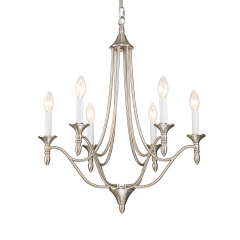 6-Light Mid-century Modern Farmhouse Candle Style Traditional Empire Chandelier Finish for Living Room/ Dining Room