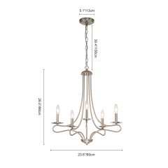Mid-century Modern Sputnik Candle Chandelier in Nickel Finish for Living Room/ Dining Room/ Bedroom