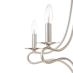 Mid-century Modern Sputnik Candle Chandelier in Nickel Finish for Living Room/ Dining Room/ Bedroom