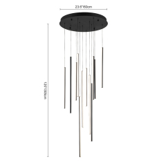 Modern Glam Foyer LED Multi-Light Chandelier Cluster Pendant Lighting in Dimmable Warm White for Staircase Stairway
