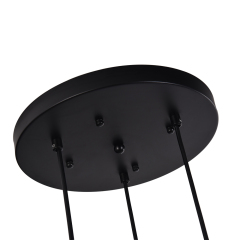 3-Light Modern Industrial Black Geometric Pendant Lighting Adjustable Cage Hanging Light for Kitchen Island Dining Room Bedroom Bar