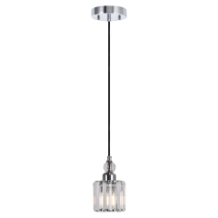 Glam Modern Crystal Pendant Lighting Single Light for Kitchen Island Dining Room Bedroom Bar in Chrome Finish