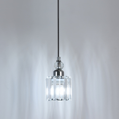 Glam Modern Crystal Pendant Lighting Single Light for Kitchen Island Dining Room Bedroom Bar in Chrome Finish