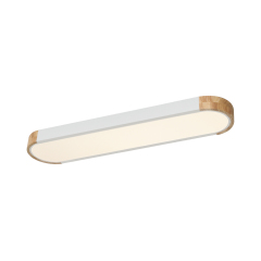 Modern Grey Dimmable LED Ceiling Light with Metal & Wood for Bedroom and living Room Warm White 3000K