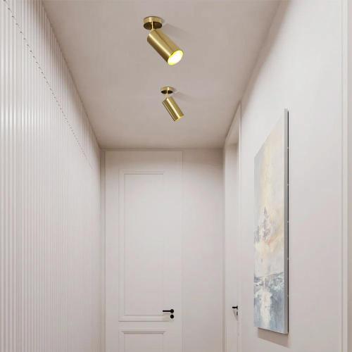 Mid Century Modern 1 Light LED Brass Ceiling Light Directional Spot Light for Kitchen /Hallway /Bar