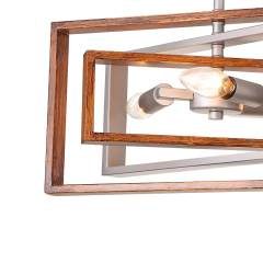 3-Light Modern Farmhouse Rotatable Rectangle Semi Flush Mount Ceiling Light in Silver+Rustic Gold for Kitchen Island /Hallway