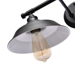 2-Light Modern Industrial Pot Lid Shades Wall Sconce Bathroom Vanity Light Over Mirror