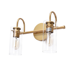 Modern Minimalist Cylinder Clear Glass Wall Sconces Wall Lights Bathroom Vanity Light for Entryway/ Living Room/ Bedroom