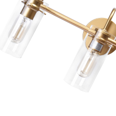 3-Light Modern Minimalist Cylinder Clear Glass Wall Sconces Wall Lights Bathroom Vanity Light for Entryway/ Living Room/ Bedroom