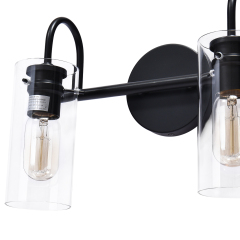 Modern Minimalist Cylinder Clear Glass Wall Sconces Wall Lights Bathroom Vanity Light for Entryway/ Living Room/ Bedroom