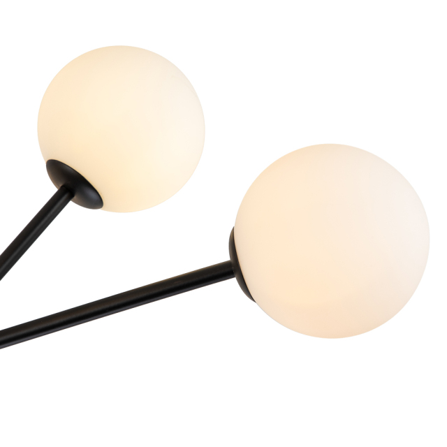 15-Light Glam Modern Sputnik Silhouette Branch Opal Globes Bubble Chandelier for Living Room/ Dining Room/ Kitchen