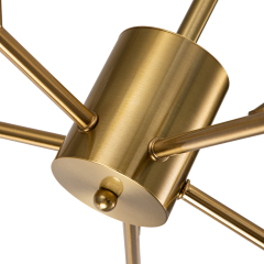 Luxury Glam Modern Branching Sputnik Crystal Chandelier in Brass Finish for Living Room/ Dining Room/ Kitchen