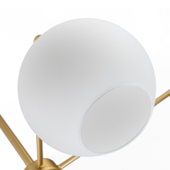 5-Light Glam Modern Sputnik Silhouette Milky Glass Globes Bubble Chandelier for Living Room/ Dining Room/ Kitchen