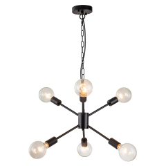 6-Light Modern Contemporary Sputnik Chandelier for Restaurant/ Living Room/ Bedroom Slope Ceiling Compatible