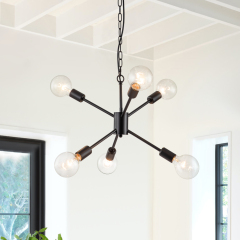 6-Light Modern Contemporary Sputnik Chandelier for Restaurant/ Living Room/ Bedroom Slope Ceiling Compatible