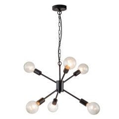 6-Light Modern Contemporary Sputnik Chandelier for Restaurant/ Living Room/ Bedroom Slope Ceiling Compatible