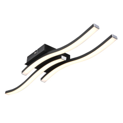 Dimmable LED Modern Curved Wavy Linear Flush Mount Ceiling Lights for Living Room Kitchen Washroom Dressing Room