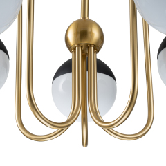 5-Light Modern Mid-century Spherical Frosted Glass Globes Chandelier for Living Room/ Dining Room/ Bedroom