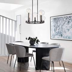 Decorative Handmade Modern Stainless Steel Fabric shade Chandelie