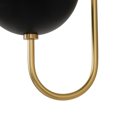 Modern Spherical Opal Glass Globes Wall Sconces Curved Arms Wall Lamp for Living /Dining Room /Hallway
