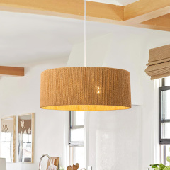 Boho Modern Handwoven Chandelier with Natural Hemp Rope Design Island Chandelier for Bedroom/ Dining Table/ Breakfast Table