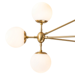 10-Light Contemporary Modern Sputnik Geometric Frosted Glass Globe Bubble Chandelier for Restaurant/ Living Room/ Bedroom/ Dining Table