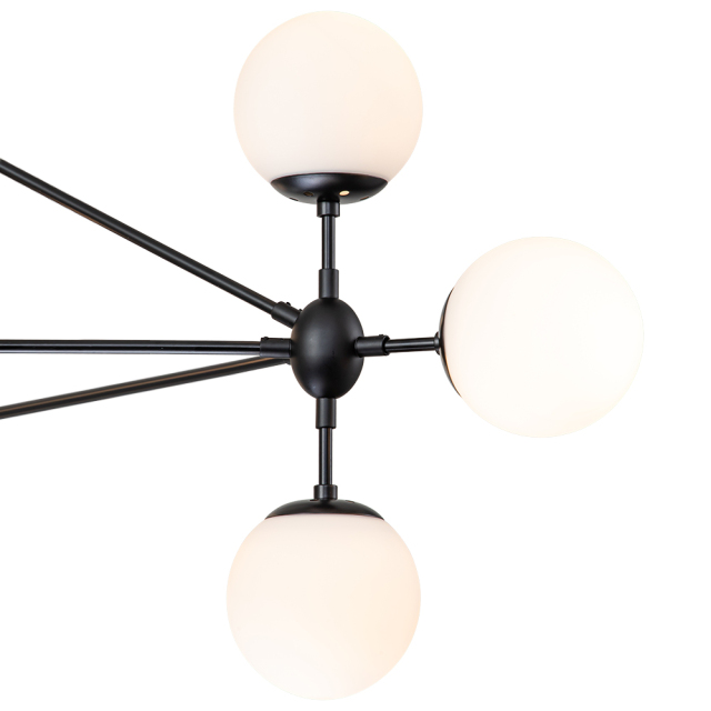 10-Light Contemporary Modern Sputnik Geometric Frosted Glass Globe Bubble Chandelier for Restaurant/ Living Room/ Bedroom/ Dining Table