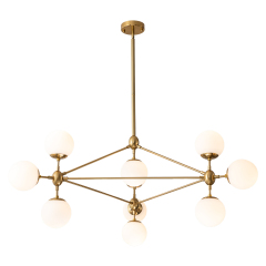 10-Light Contemporary Modern Sputnik Geometric Frosted Glass Globe Bubble Chandelier for Restaurant/ Living Room/ Bedroom/ Dining Table