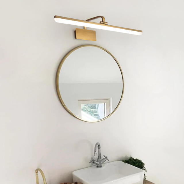 Mid-Century Modern Style Armed LED Vanity Bathroom Light Bar Wall Sconce in Satin Gold